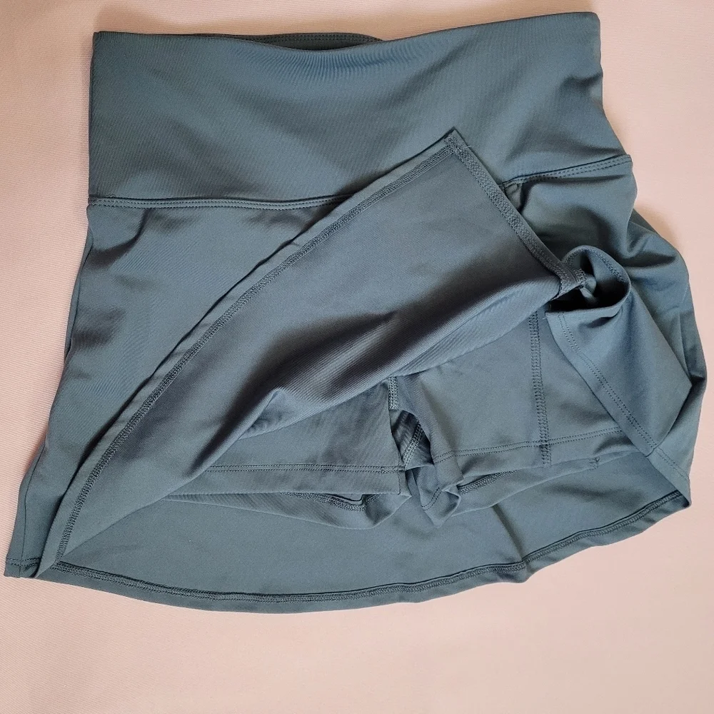 Green A-Line Mini Skirt with Ruched Detail